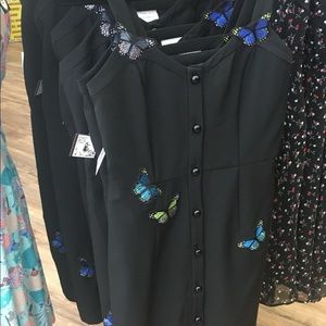 Butterfly Applique Women’s Pencil Dress Black New